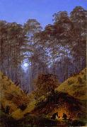 Caspar David Friedrich Tannenwald im Mondschein oil on canvas